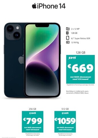 Base Iphone 14 aanbieding
