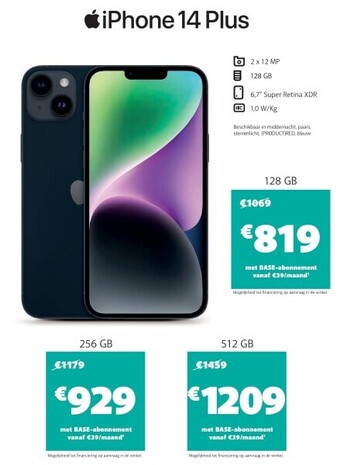 Base Iphone 14 plus aanbieding