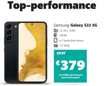 Base Samsung galaxy s22 5g aanbieding
