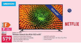 ALDI MEDION® LIFE® P16510 Téléviseur connecté ultra HD de 163,8 cm/65" aanbieding
