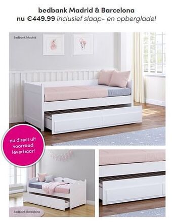 Baby & Tiener Bedbank madrid + barcelona aanbieding