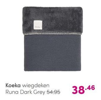 Baby & Tiener Koeka wiegdeken runa dark grey aanbieding