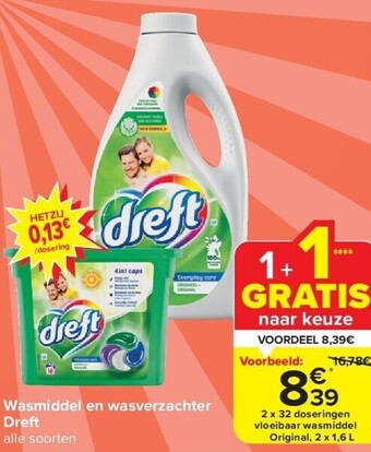 Carrefour Wasmiddel en wasverzachter dreft aanbieding