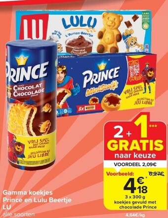 Carrefour Gamma koekjes prince en lulu beertje lu aanbieding