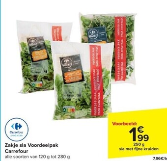 Carrefour Zakje sla voordeelpak carrefour aanbieding