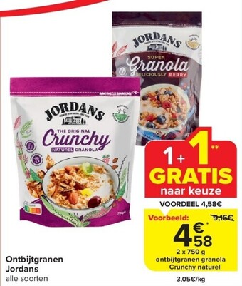 Carrefour Ontbijtgranen jordans aanbieding