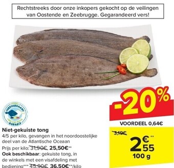 Carrefour Niet-gekuiste tong aanbieding