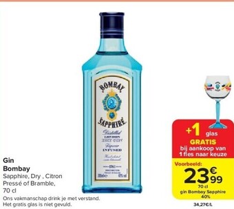 Carrefour Gin bombay aanbieding
