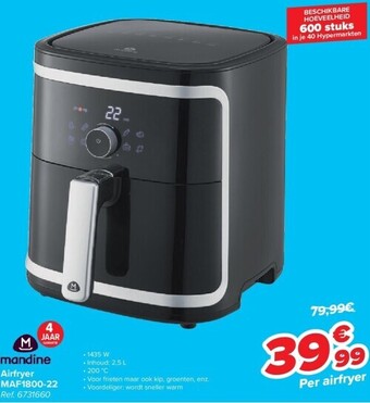 Carrefour Airfryer maf1800-22 aanbieding