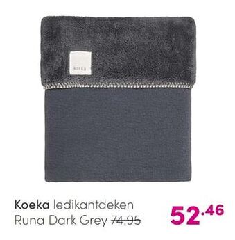 Baby & Tiener Koeka ledikantdeken runa dark grey aanbieding