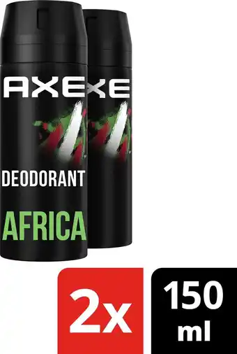 Bol.com Axe africa deodorant bodyspray - 2 x 150 ml - voordeelverpakking aanbieding