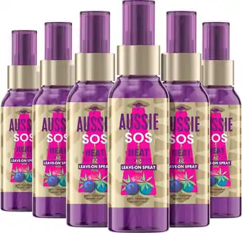 Aussie sos instant heat saviour spray - beschermende haarspray - voordeelverpakking - 6 x 100 ml