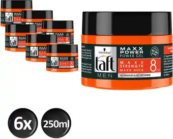 Bol.com Taft maxx power power gel pot 6x 250ml - grootverpakking aanbieding
