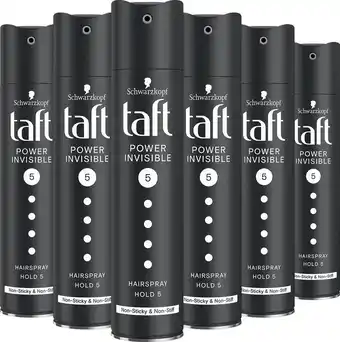 Bol.com Taft - power invisible haarlak - haarstyling - voordeelverpakking - 6 x 250 ml aanbieding