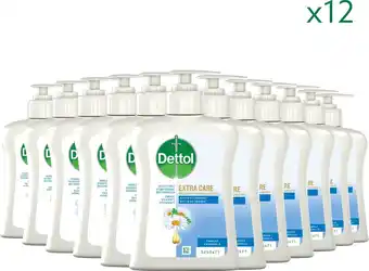 Bol.com Dettol handzeep - antibacterieel - extra care gevoelige en normale huid lotus & kamille 250ml x12 - voordeelverpakking aanbieding