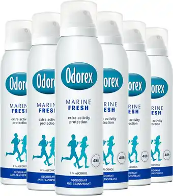 Bol.com Odorex marine fresh deodorant spray - voordeelverpakking - unisex - 6x 150ml aanbieding