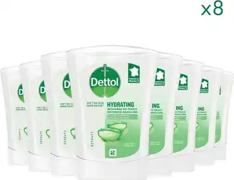 Bol.com Dettol handzeep no touch navulling - antibacterieel - aloe vera - 250ml x8 - voordeelverpakking aanbieding