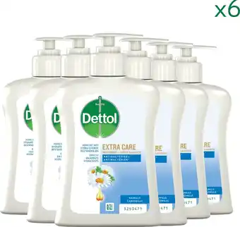 Dettol handzeep - antibacterieel - extra care gevoelige en normale huid lotus & kamille 250ml x6 - voordeelverpakking