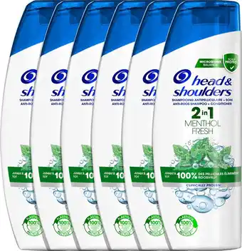 Bol.com Head & shoulders menthol fresh 2in1 anti-roos shampoo & conditioner - 6 x 270ml - voordeelverpakking aanbieding