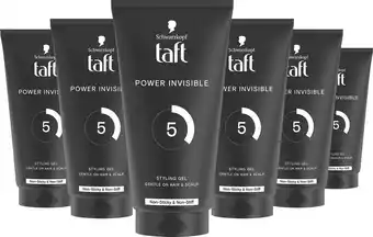 Bol.com Taft power invisible gel tube 6x 150ml - grootverpakking aanbieding