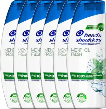 Bol.com Head & shoulders menthol fresh - anti-roos shampoo - tot 100% roosvrij - voordeelverpakking 6 x 285 ml aanbieding