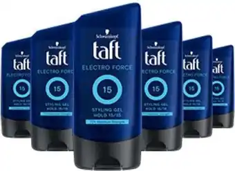 Bol.com Taft - electro force - shark tottle - haargel - haarstyling - voordeelverpakking - 6 x 150 ml aanbieding