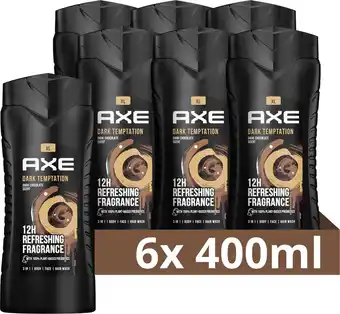Bol.com Axe dark temptation douchegel - 6 x 400 ml - voordeelverpakking aanbieding