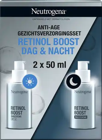 Bol.com Neutrogena retinol boost 2-delige set, dag- en nachtcrème, anti-aging formule voor een beschermde, jong en gezond uitziende h aanbieding