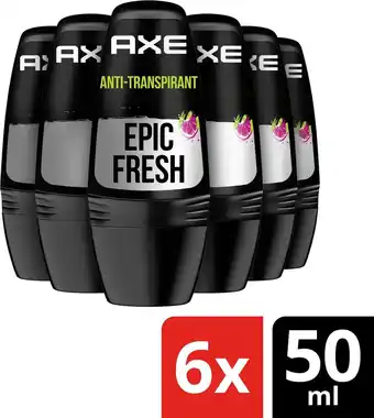 Bol.com Axe epic fresh deodorant roller - 6 x 50 ml - voordeelverpakking aanbieding