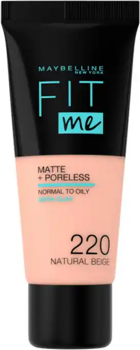 Bol.com Maybelline fit me matte & poreless foundation - 220 natural beige aanbieding
