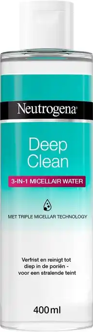 Bol.com Neutrogena® deep clean 3-in-1 micellair water, zachte micellaire gezichtstoner, gezichtsreiniging met intensieve werking tot aanbieding