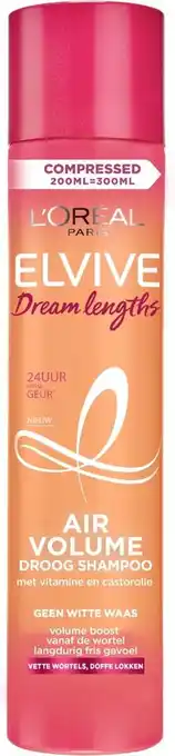 Bol.com L’oréal paris elvive dream lengths droogshampoo - lang, beschadigd haar - 200 ml aanbieding