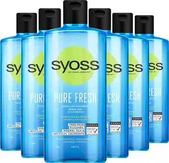 Bol.com Syoss - pure fresh shampoo - haarverzorging - shampoo - voordeelverpakking - 6 x 440 ml aanbieding