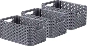 Bol.com Curver style opbergmand s - 6l - 3 stuks - antraciet aanbieding