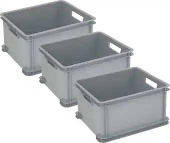 Bol.com Curver unibox classic opbergbox l - 3x30l - 43x35x23,5cm - grijs aanbieding
