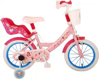 Bol.com Disney princess kinderfiets - meisjes - 14 inch - roze - twee handremmen aanbieding