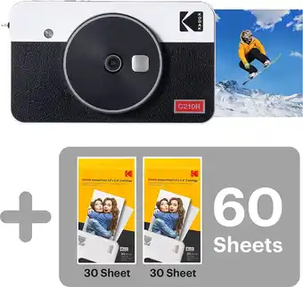Bol.com Kodak mini shot 2 retro | 68-sheet bundle | portable wireless instant camera & photo printer, compatible with ios & android a aanbieding