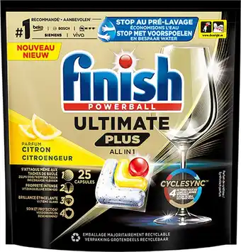 Bol.com Finish ultimate plus all in one citroen vaatwastabletten - 25 capsules aanbieding