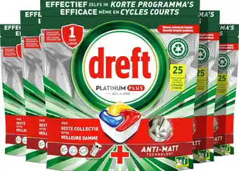 Dreft platinum plus all in one - vaatwastabletten - citroen - voordeelverpakking 5 x 25 stuks