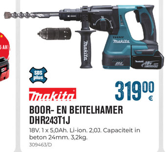 Makita Boor- en beitelhamer DHR243T1J