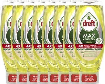 Bol.com Dreft maxpower - lemon - vloeibaar afwasmiddel - voordeelverpakking 8 x 640 ml aanbieding