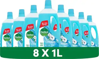 Bol.com Dettol - power & fresh - allesreiniger - katoenfris - 8 x 1 liter - voordeelverpakking aanbieding