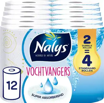 Nalys vochtvangers keukenpapier - 12 dubbele rollen