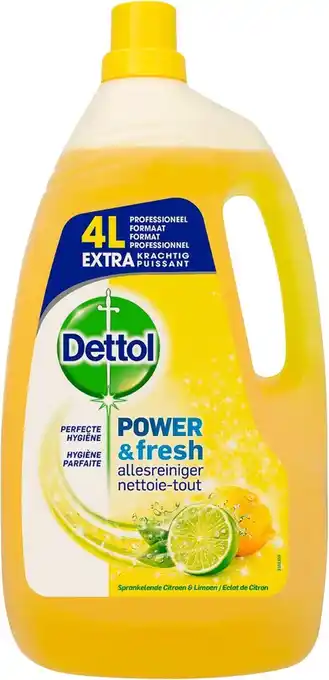 Bol.com Dettol - allesreiniger - power & fresh citrus - 4l aanbieding