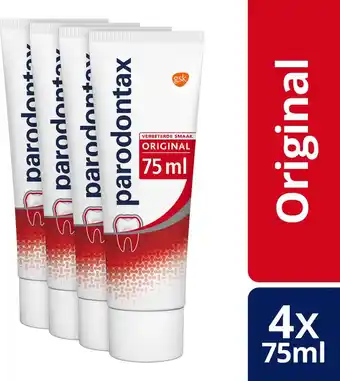 Bol.com Parodontax original - dagelijkse tandpasta - tegen bloedend tandvlees - 4x75 ml aanbieding