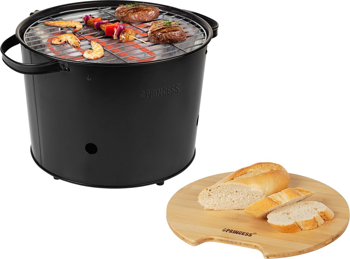 Bbq princess 112240 hybride bucket barbecue elektrische bbq met