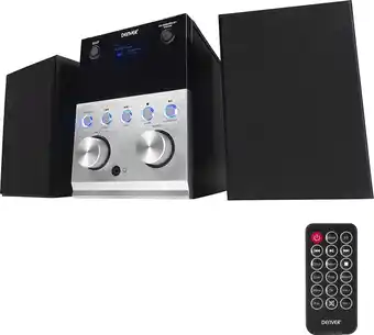 Bol.com Denver dab radio cd speler - bluetooth - stereo set 90w - dab+ / fm - aux /usb - mda260 - hout - zwart aanbieding