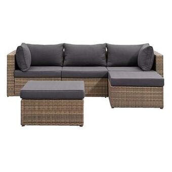 Leen Bakker Le Sud modulaire loungeset Dordogne V1 - taupe/donkergrijs - 5-delig - Leen Bakker aanbieding