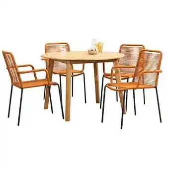 Leen Bakker Le Sud tuinset Lunas Dijon rond - cognackleur - 5-delig - Leen Bakker aanbieding