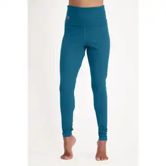 Decathlon Om legging - comfortabele loose-fit legging - biologisch katoen - azuurblauw aanbieding